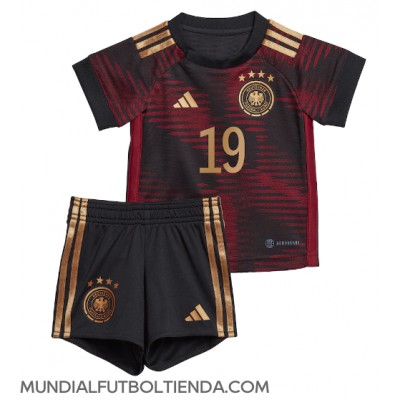 Camiseta Alemania Leroy Sane #19 Segunda Equipación Replica Mundial 2022 para niños mangas cortas (+ Pantalones cortos)